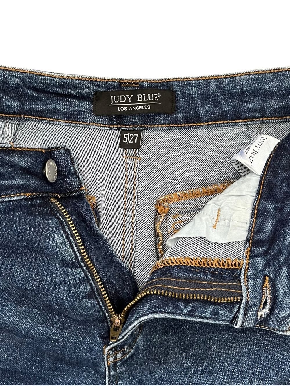 Judy Blue High Rise Wide Leg Cargo Pocket Jeans Dark Wash Size 5/27 - Picture 3 of 12